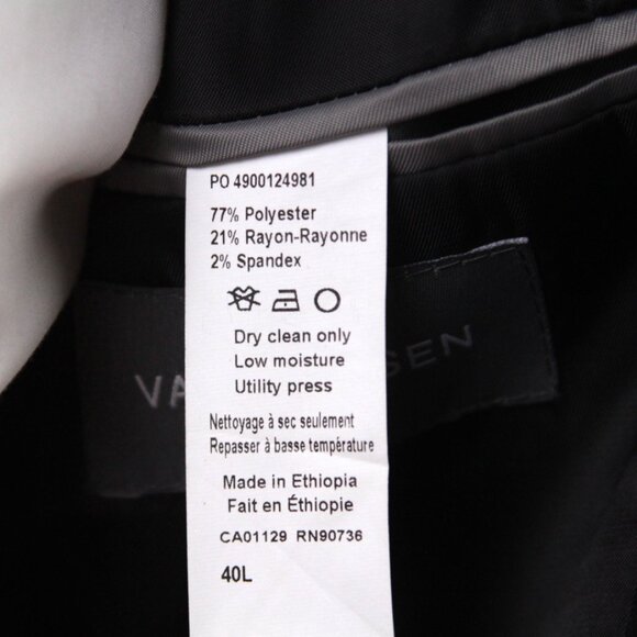 40L Van Heusen 2pc Suit Blazer Jacket Pant Size 33Wx33L Black E03305 - Picture 8 of 12